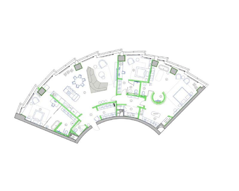 Проект в Башне Исеть — 4‑комнатные апартаменты 230 м²