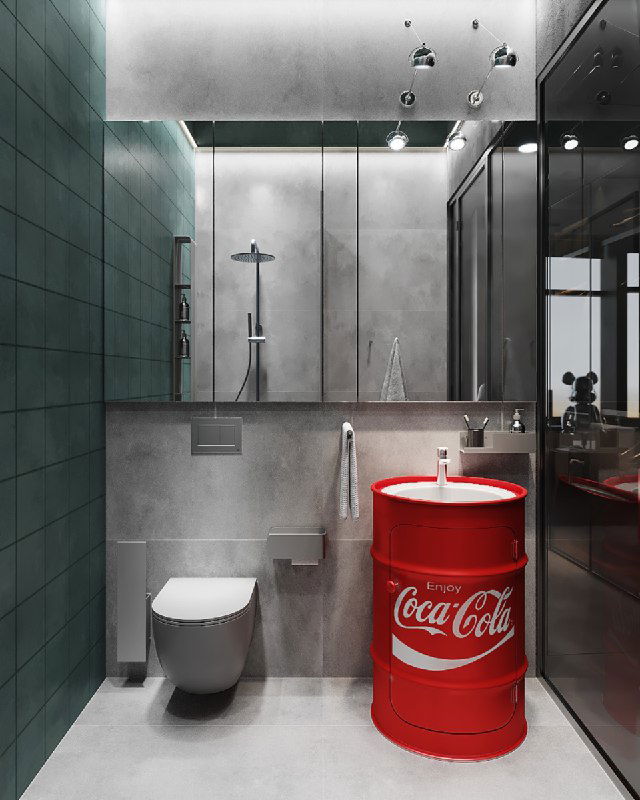 Минималистичная душевая в проекте на 46 этаже «Исеть»