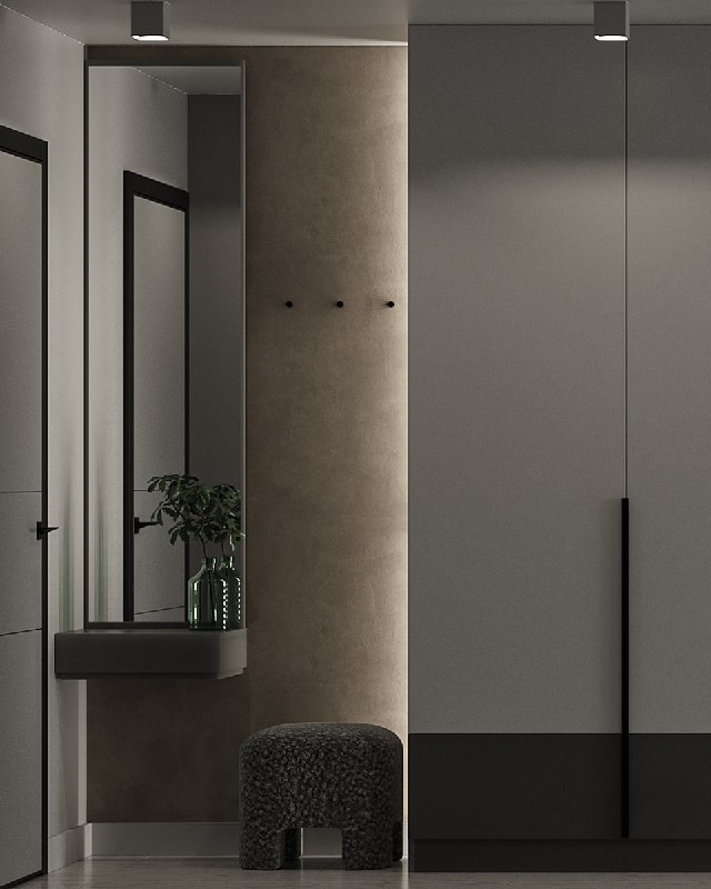 Минималистичный интерьер прихожей в ЖК «Татлин»