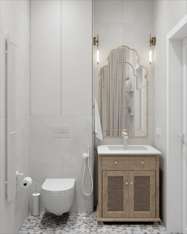 Этнический минимализм в ванной проекта Градиз