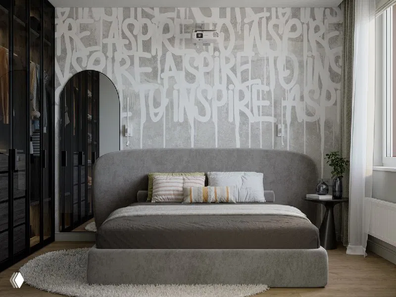 Стильный интерьер спальни 10,4 кв. м. 🔥