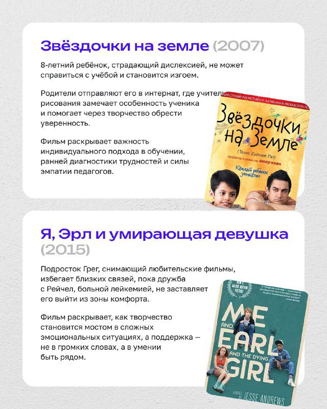 Карточка с постером и описанием фильма про подростка: темы взросления, выборов и отношений, полезные подсказки для родителей.