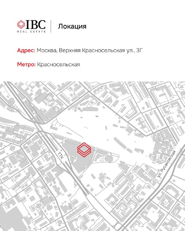 Карта расположения здания: отметка на Верхней Красносельской улице, 3Г, показана близость к ТЦ «Тройка» и пешая доступность от станции метро Красносельская.