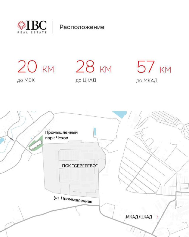 Карта расположения парка METRICA: схема проезда, расстояния до МКАД и ближайших магистралей, обозначение участков и подъездов.