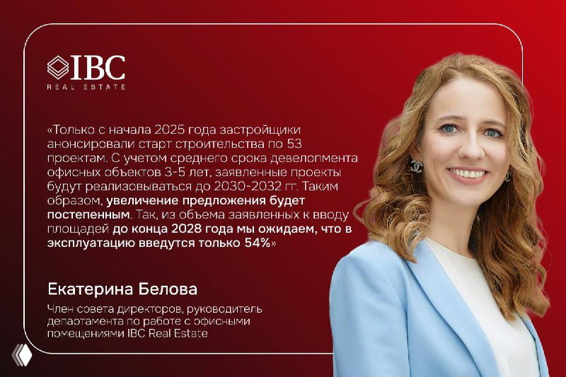 Стоимость строительства офисов выросла на 15% до 380 тыс./м²
