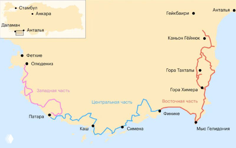 Ликийская тропа - общее описание маршрута