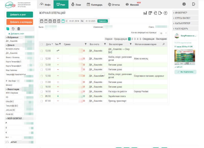 Учёт доходов и расходов: опыт и подход