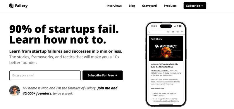 Failory — энциклопедия неудачных продуктов