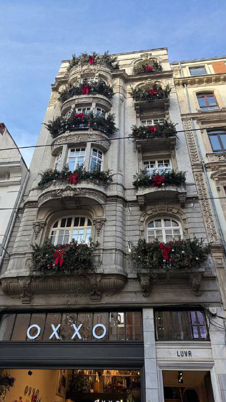 Фасады жилых зданий с балконами и цветами в историческом квартале Стамбула: детали городской застройки и уютные окна с растениями.