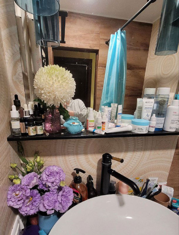 Букет в ванной — лайфхак при капанье и мазании