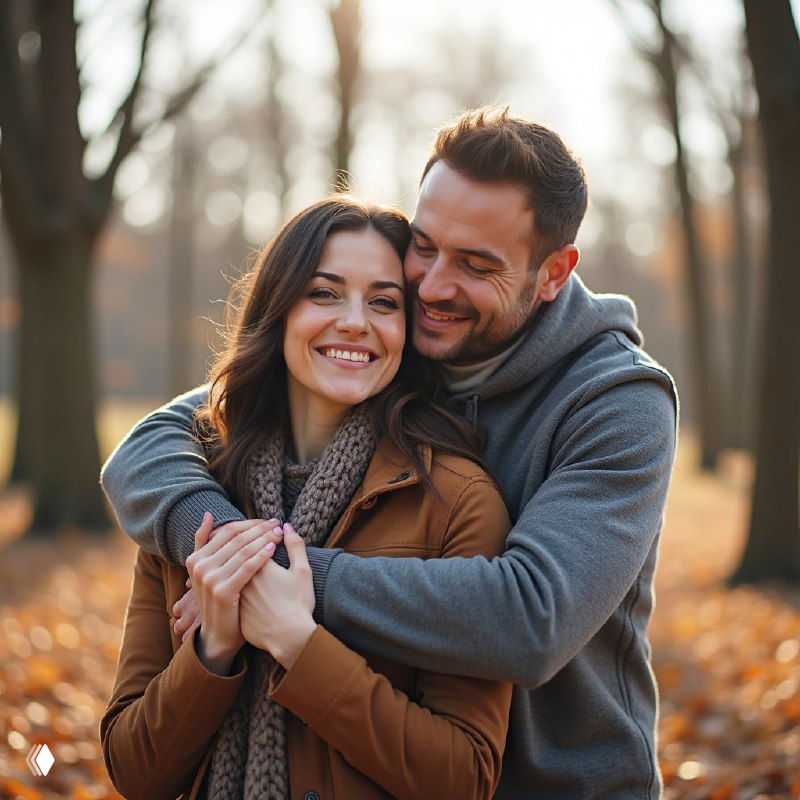 Женщина отражает мужчину, который с ней рядом