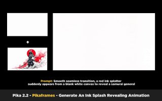 Превью-изображение обновления Pika 2.2: интерфейс видеогенератора с мини-анимацией чернильного всплеска и областью превью