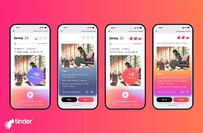 В Tinder теперь можно флиртовать с ИИ-ботом