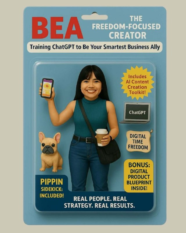 Упаковка 'The Freedom‑Focused Creator' с мини‑фигуркой и набором цифровых артефактов — пример персонального бренда в формате игрушки.