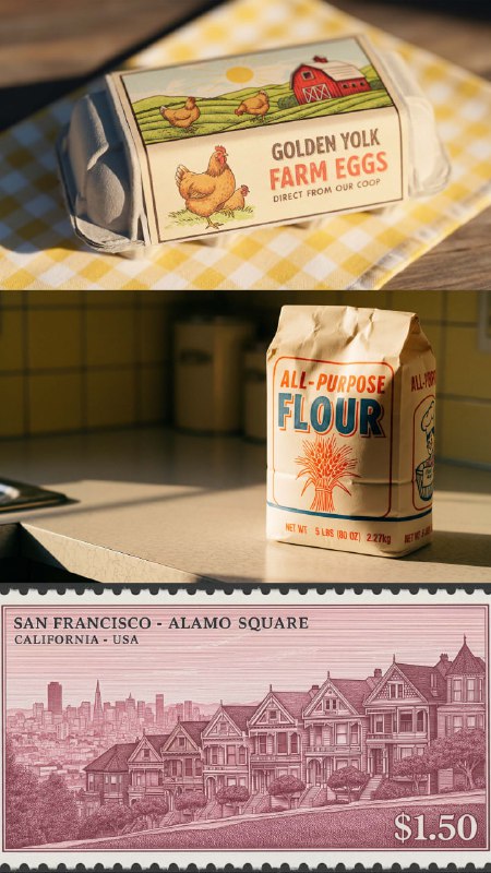 Фотография упаковки продуктов и полок — пример визуального контента, который могли продемонстрировать в секции о генеративном AI для изображений.