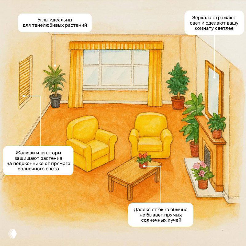 Как выбрать место для комнатных растений?