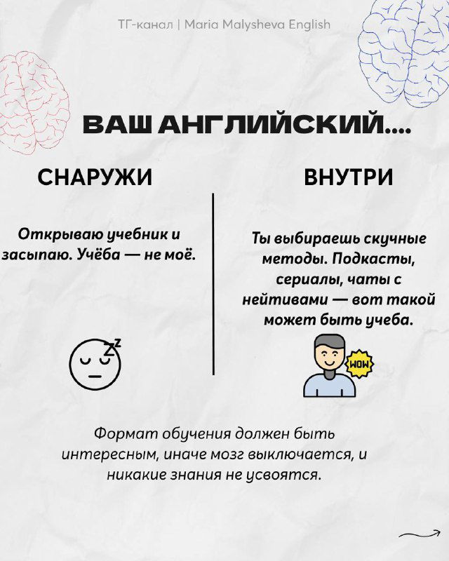 Инфографика: панель о скучных методах и нейтральных подсказках — как внешние привычки маскируют внутренние барьеры и демотивируют.