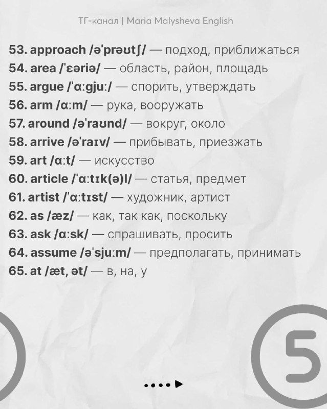 Страница подборки «золотой тысячи» с примерами слов в колонке, простая графика и нумерация для удобного изучения.