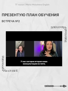 Кадр с экранной записью видеозвонка: демонстрация презентации плана обучения и встреч с клиентом в онлайн-формате.