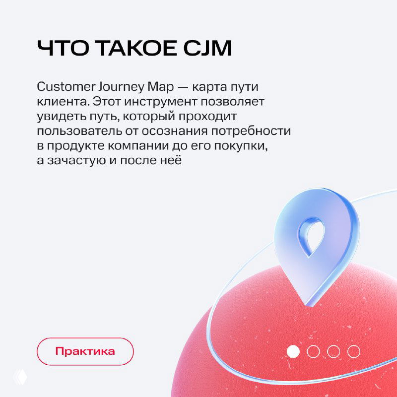 Слайд с заголовком «Что такое CJM» и кратким описанием Customer Journey Map как карты пути клиента в продукте компании.