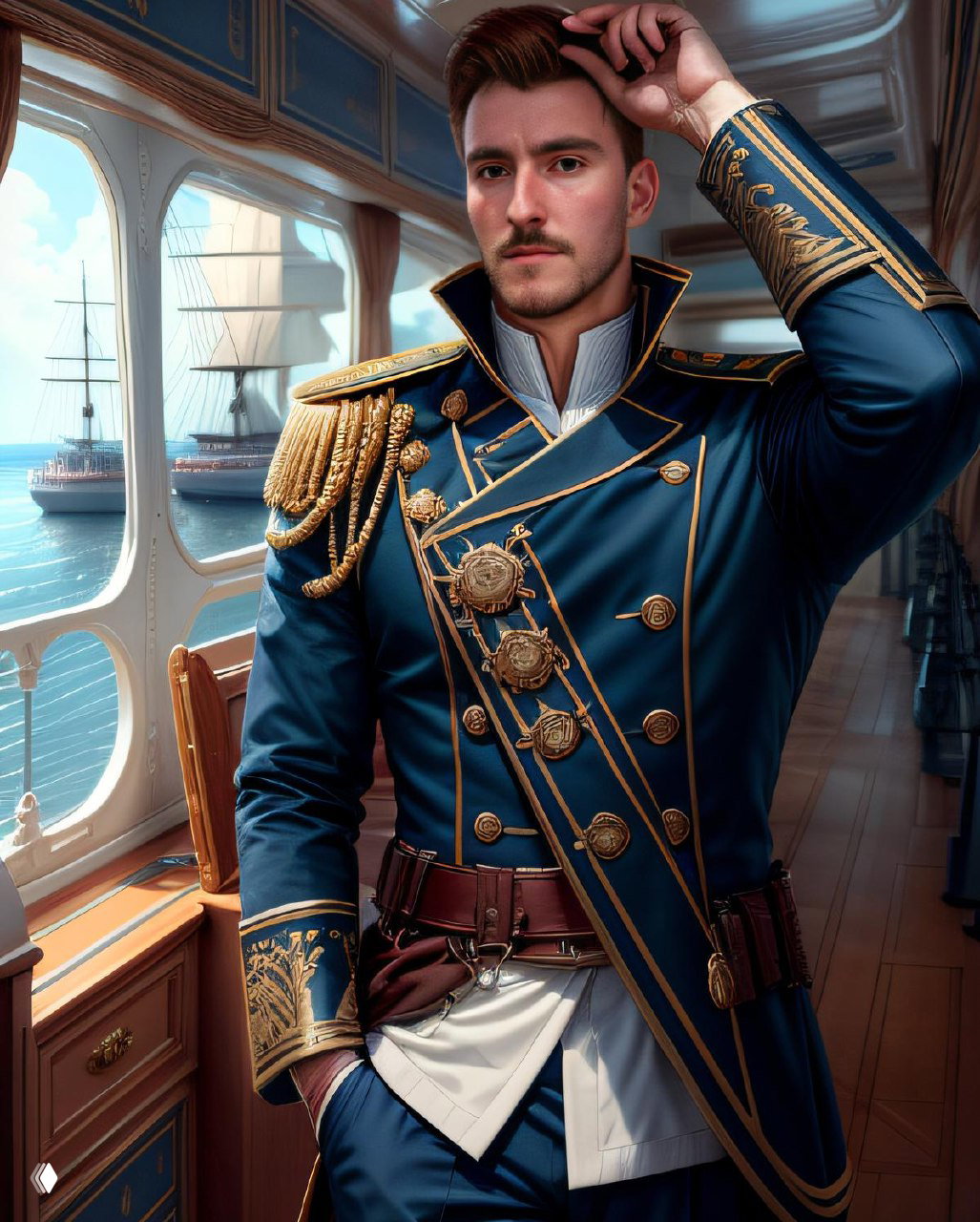 Фотостойка с нейросетью — гости в моряках