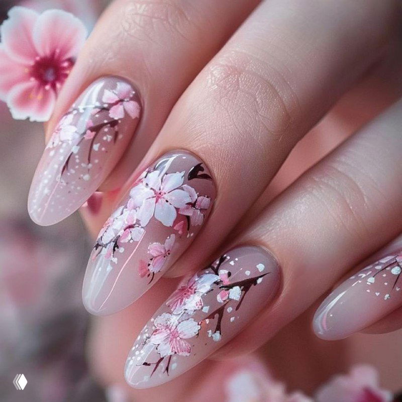 Сакура на ногтях: весна в каждом штрихе