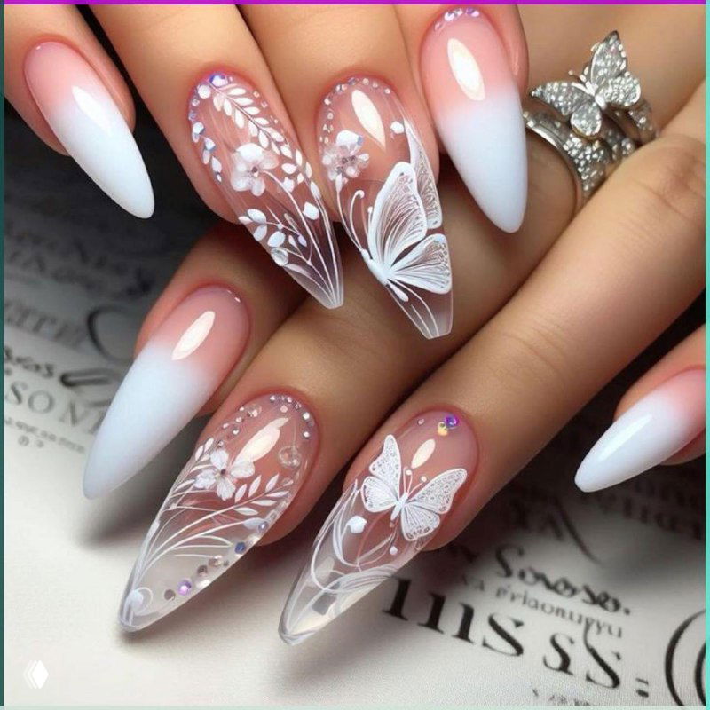 Волшебство лёгкости — нежный градиент с бабочками