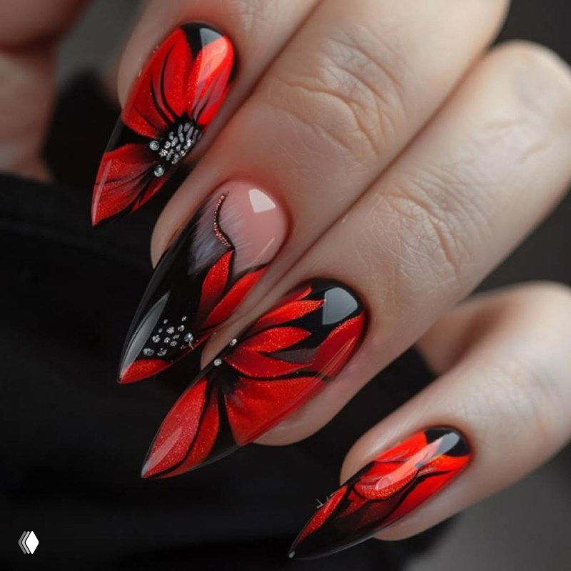 Когда хочется вау-эффекта — огненный дизайн ногтей