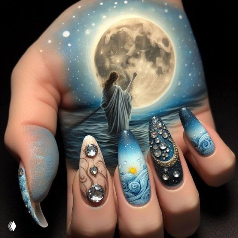 Лунный маникюр, который завораживает!