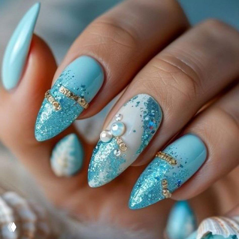 Морской образ для маникюра