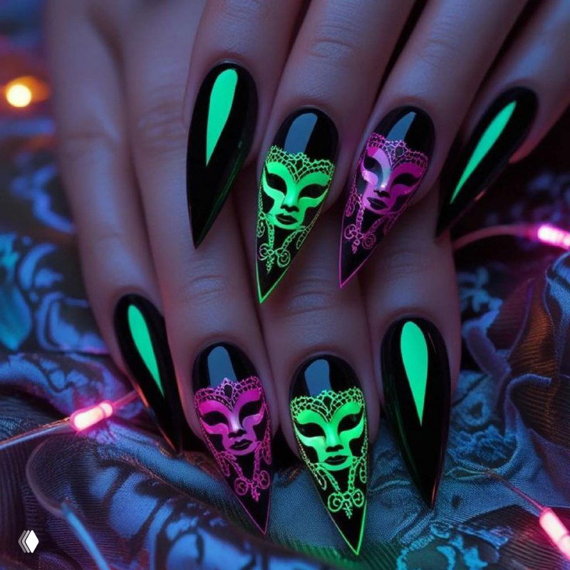 Мистический дизайн «маскарад» с неоном