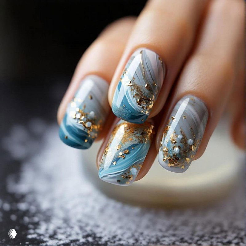 Мраморная роскошь: изысканный маникюр для клиенток