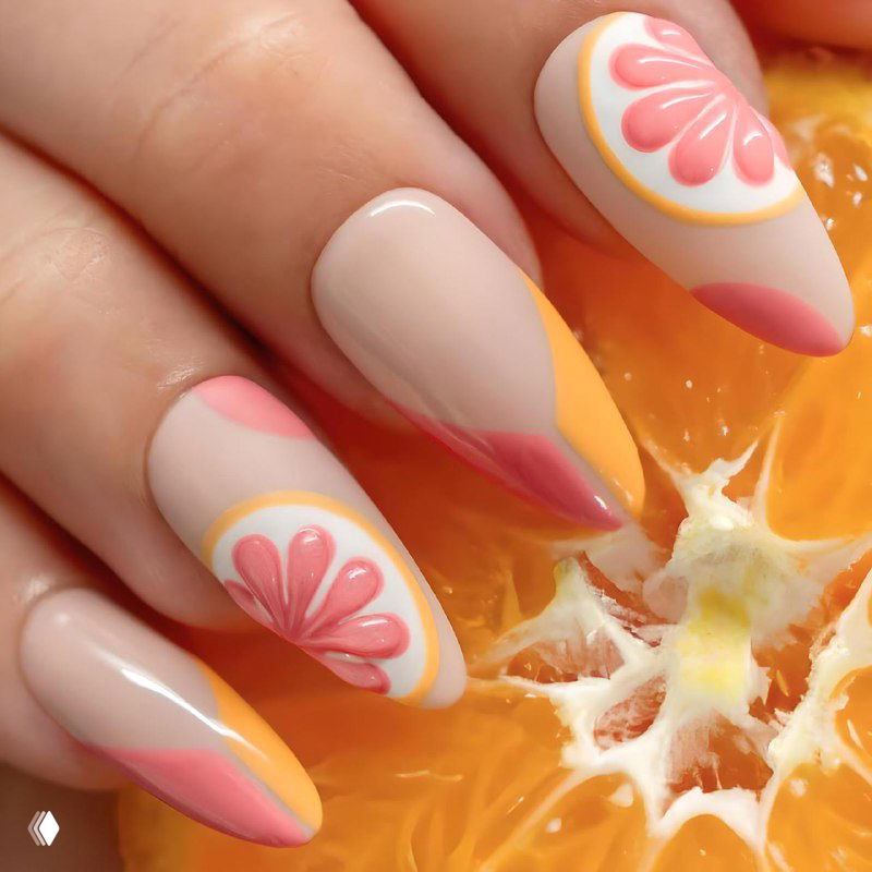 Лето на ногтях: яркие цитрусовые дизайны