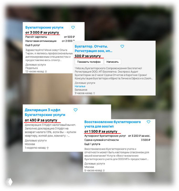 Мониторинг стоимости бухгалтерских услуг — шокирующие находки
