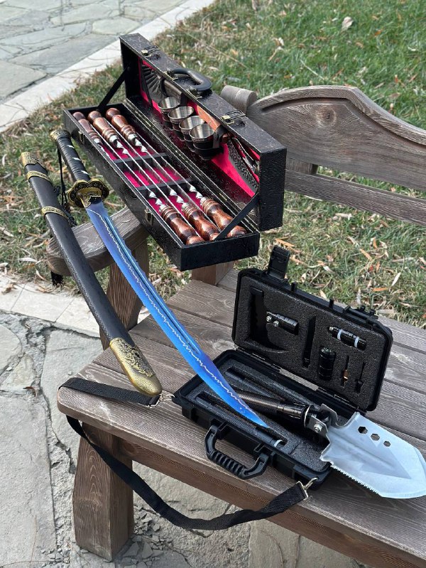 Меч из стали 9260 — шашлычный набор или кейс в подарок