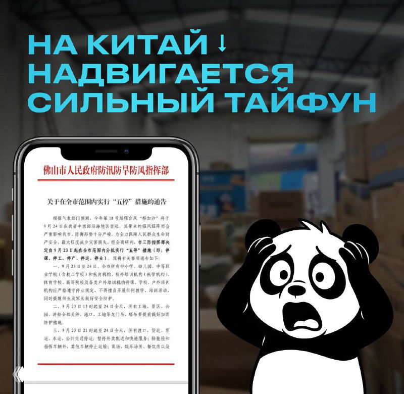Важное уведомление: тайфун в Китае и график работы