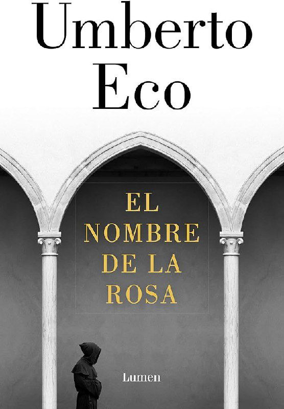 Обложка с арочным фрагментом архитектуры и вертикальным расположением имени автора и названия на испанском — строгий классический стиль.