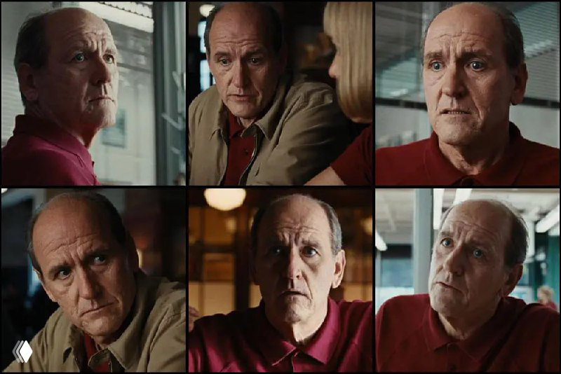 Кадры с Ричардом Дженкинсом и другими персонажами: задумчивые и завистливые выражения, подчёркивающие тему человеческой зависти в ленте.