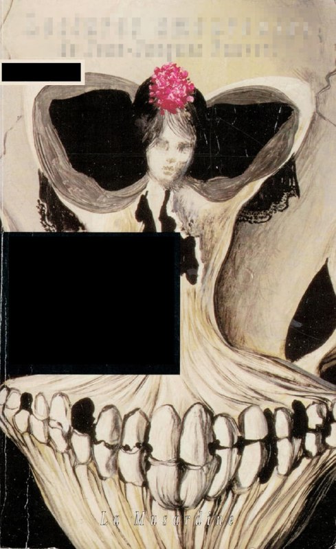 Иллюстрированная обложка с женщиной в платье и пантомимной зубчатой улыбкой внизу; тревожная смешанная эстетика, отсылка к запретам и морали.