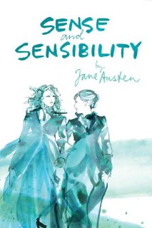 Обложка «Sense and Sensibility»: акварельная иллюстрация двух женщин, мягкие бирюзовые и зелёные тона, лёгкая адаптация классики под YA‑эстетику.
