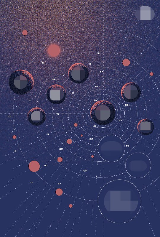 Схематичная обложка с орбитальными кругами и точками, напоминающая звездную карту и инженерный чертеж движения планет и спутников.