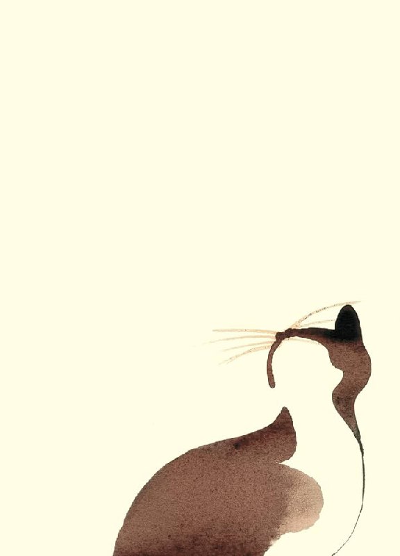 Сдержанная акварельная обложка с элегантным силуэтом кошки на бледном фоне; ощущение утончённой, философской и меланхоличной прозы.