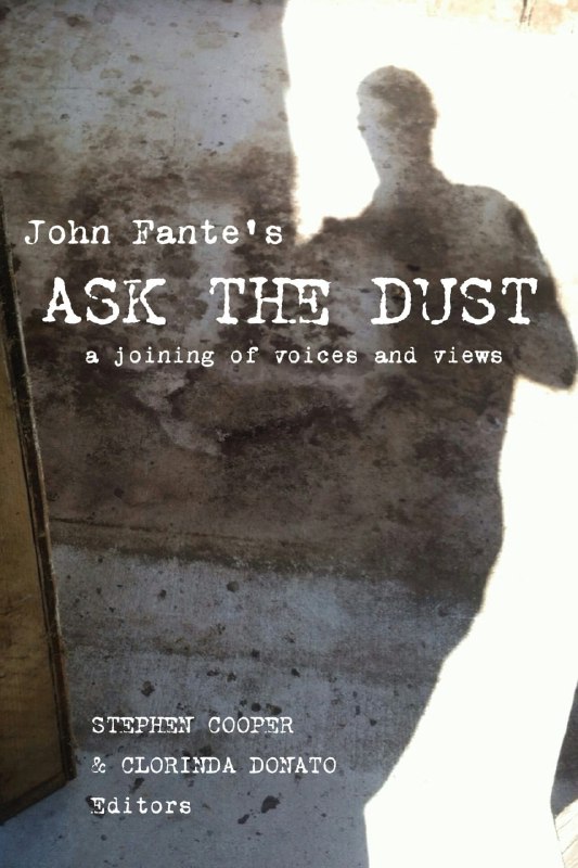 Обложка сборника John Fante's Ask the Dust: силуэт человека на фактурном фоне, типографика в стиле издательских коллекций классики.
