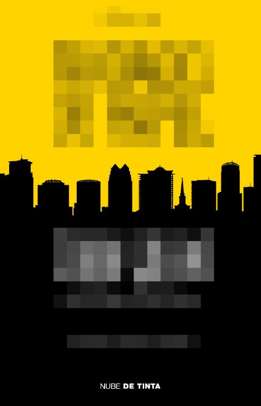 Контрастная желтая обложка с силуэтом городского горизонта внизу и крупным шрифтом — урбанистический, минималистичный городской пейзаж.