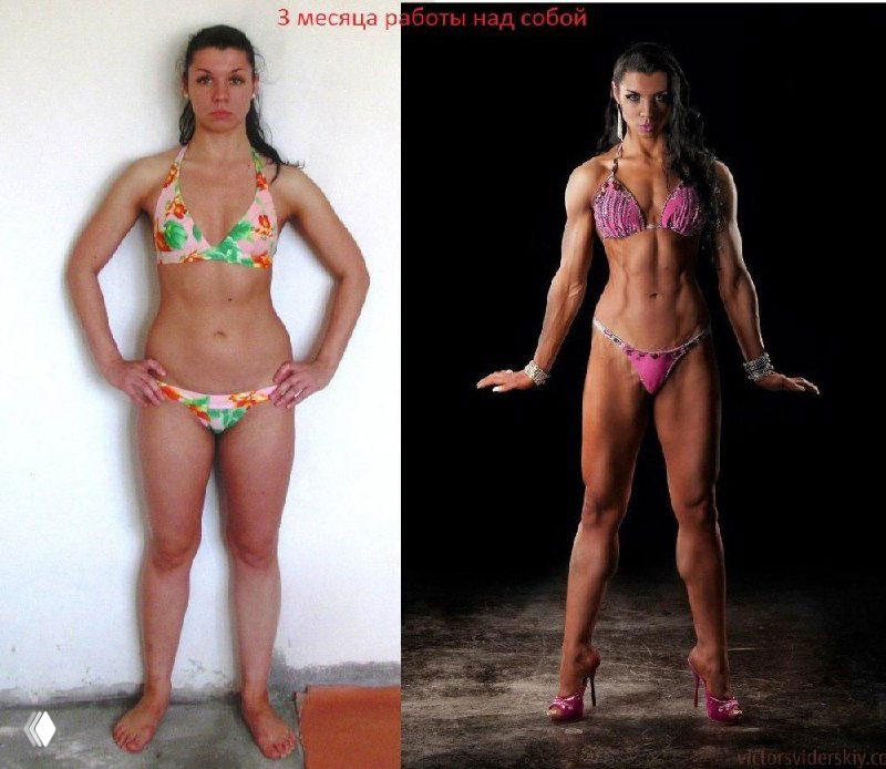 Фото «3 месяца работы над собой»: изначальная поза и минимальная мускулатура слева и сценический бодибилдинговый образ справа — крайний пример визуального нарратива.