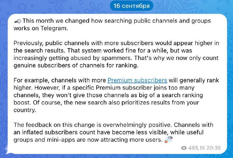 Телеграм тут решил немножко себе противоречить