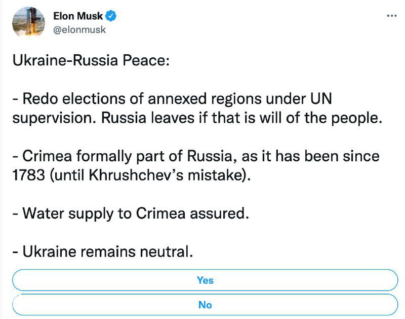 Илон Маск и SMM: урок с опросом о России и Украине