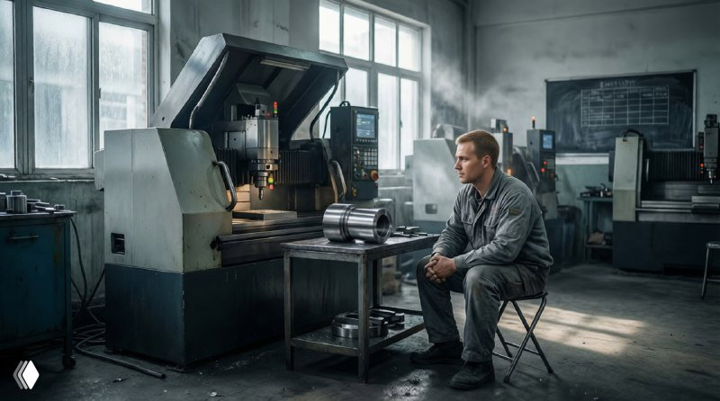 Когда в цеху нет работы. Или нет деталей