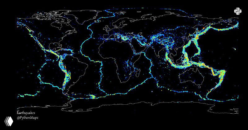 Все землетрясения с магнитудой более 4, 2002–2022