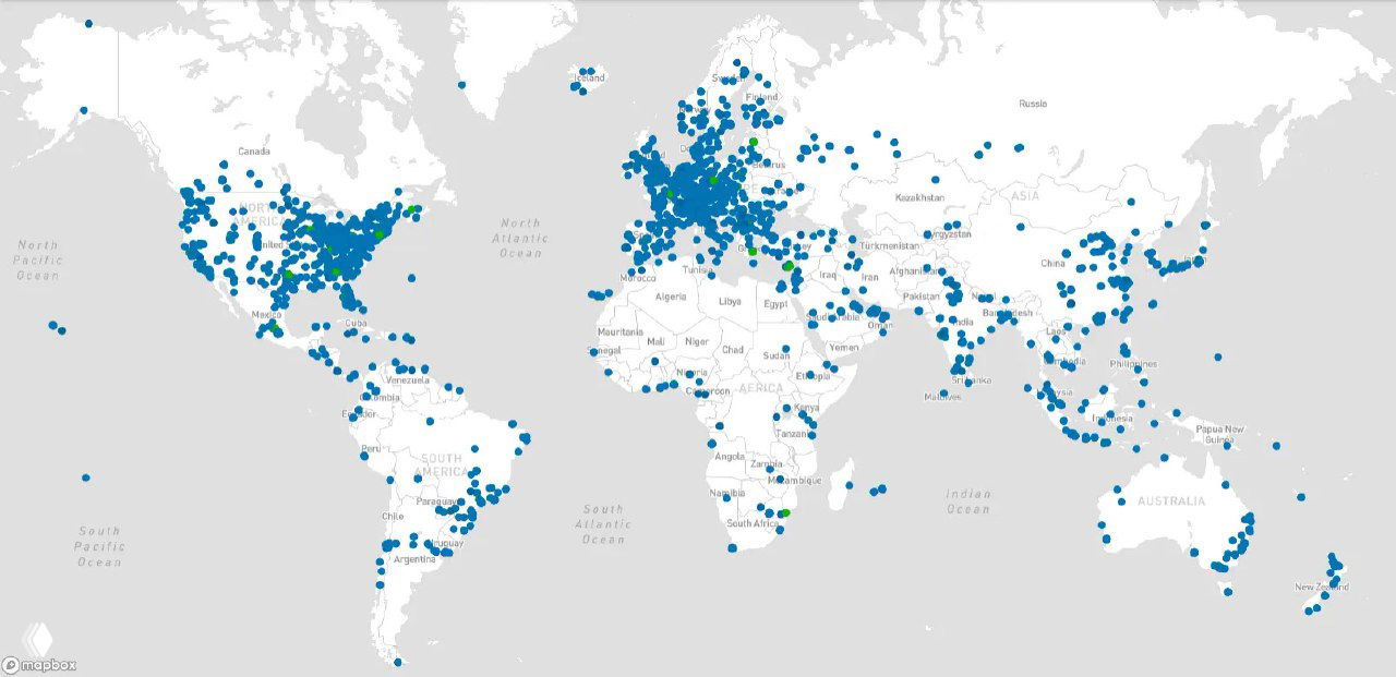 Интерактивная карта всех известных дата-центров в мире, 2024